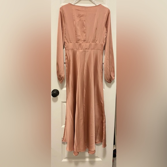 SHEIN Lantern Sleeve Buttoned Front Ruched Bust Dress - Picture 5 of 6